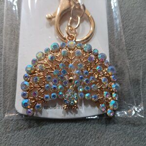 Mint Peacock Keychain and Bag Charm